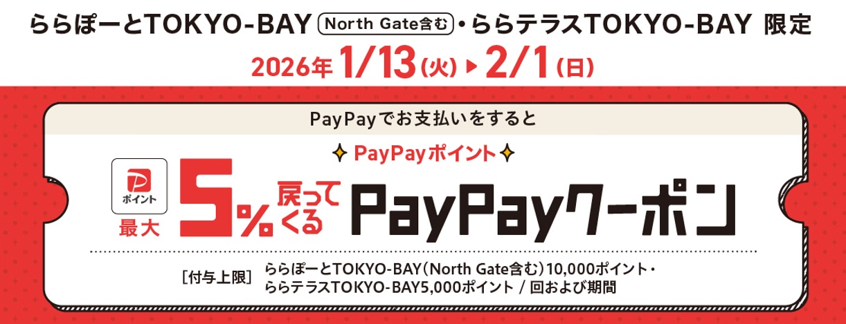 PayPayポイント最大5%戻ってくるクーポン】1/13~2/1