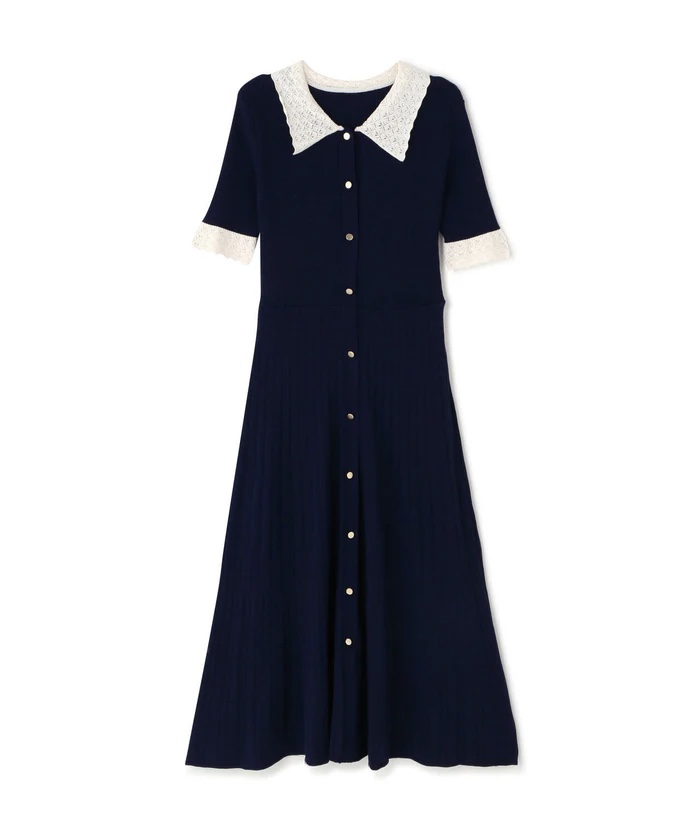 ◇20%OFF◇ レース襟ニットワンピース | ラブラ万代