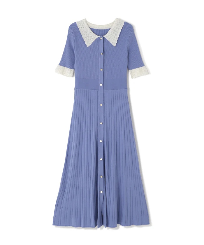 ◇20%OFF◇ レース襟ニットワンピース | ラブラ万代