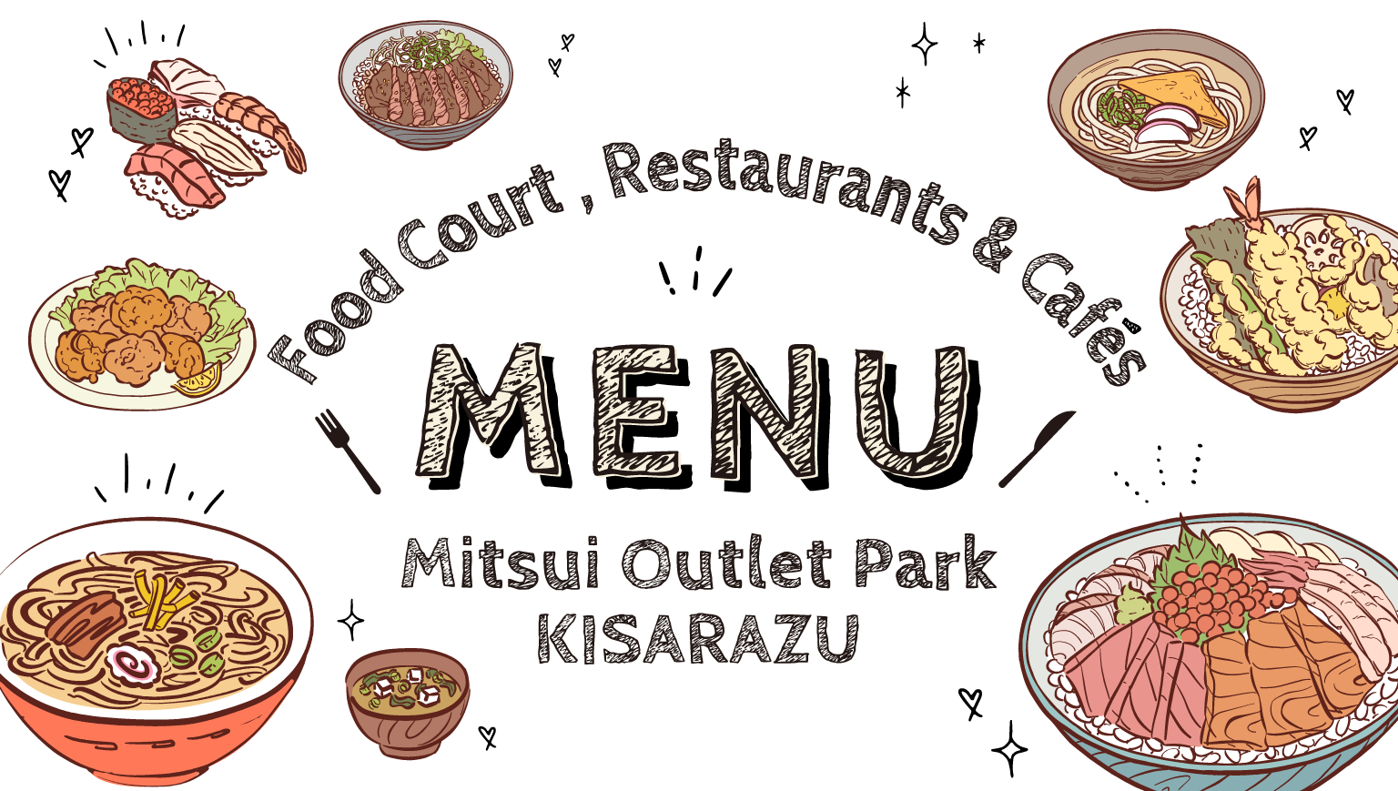 Mitsui Outlet Park KISARAZU Food Court, Restaurants & Cafés MENU