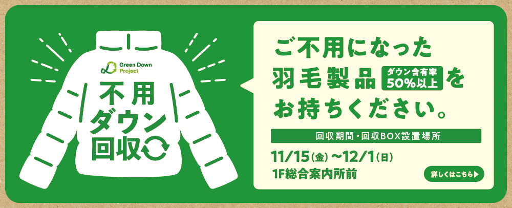 不用ダウン回収 11/15（金）～12/1（日）