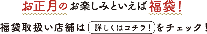 お正月のお楽しみといえば福袋！