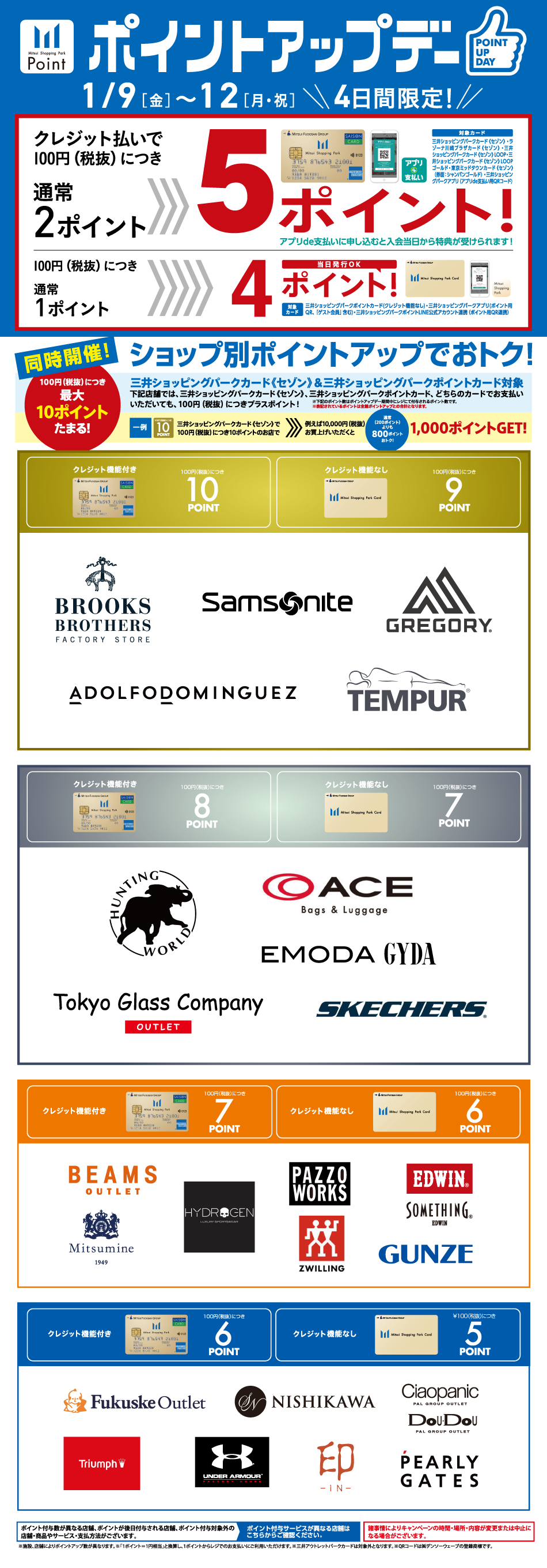 포인트 업데이 1/9(금)~12(월·축)