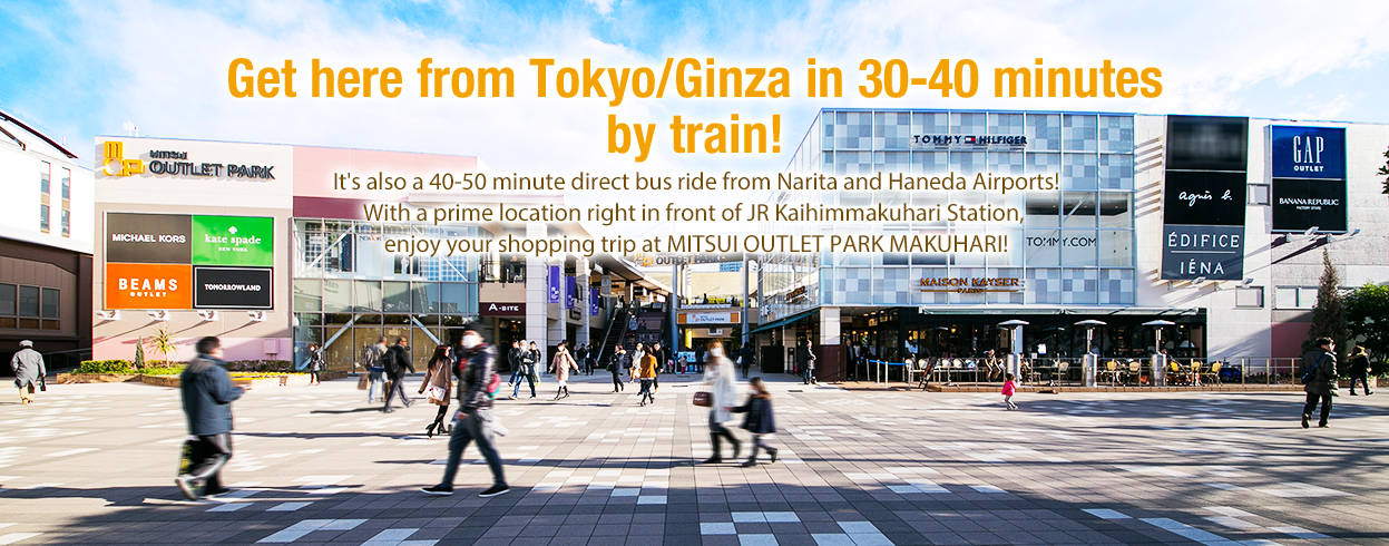 Get here from Tokyo/Ginza in 30-40 minutes by train!