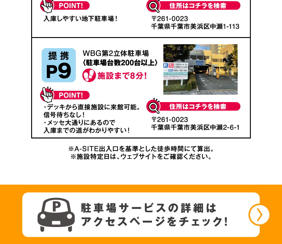 おすすめ駐車場MAP