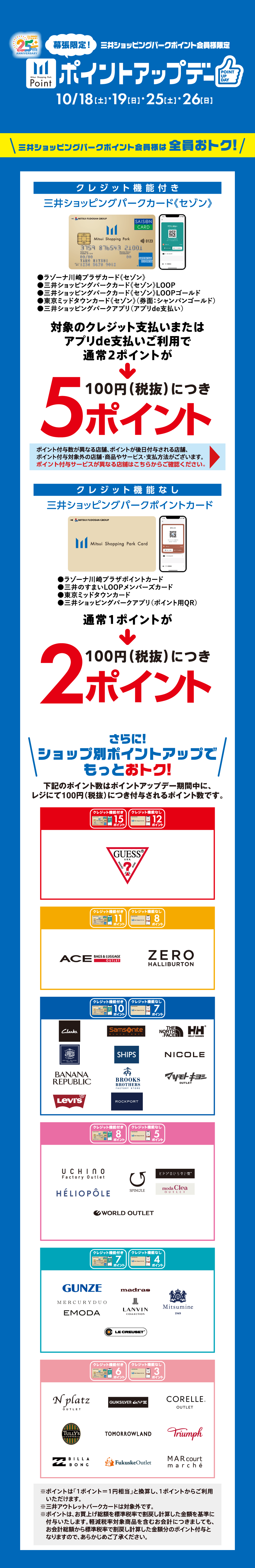 積分更新10/18 (周六) ・19 (周日) ・25 (周六) ・26 (周日)