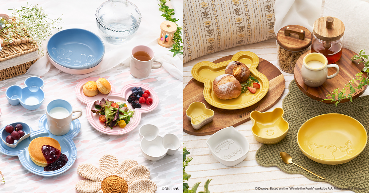 LE CREUSET에서 미키 마우스와 곰의 푸우 디자인의 아이테