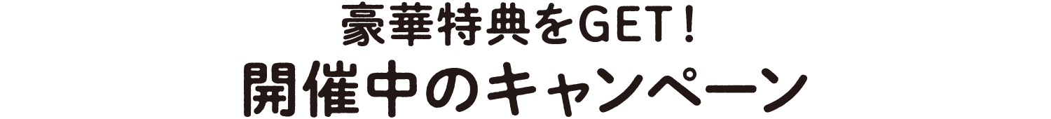 豪華特典をGET！開催中のキャンペーン