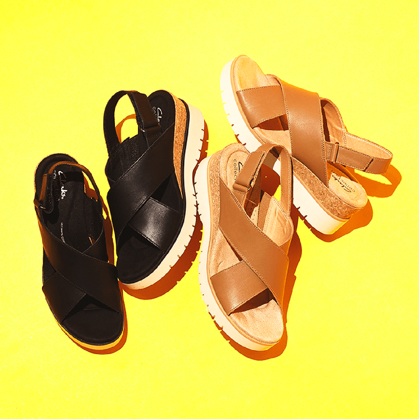 〈Clarks〉Diaz Cross(Black/Tan)