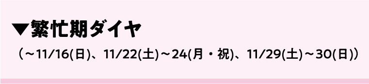 繁忙期ダイヤ