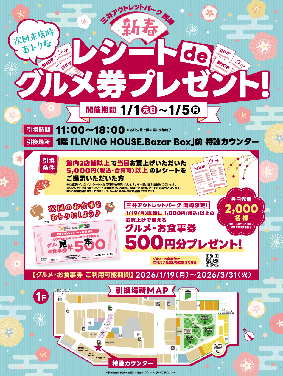 レシートdeグルメ券プレゼント