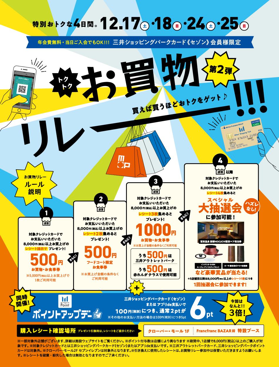 特別おトクな4日間 トクトクお買物リレー！！！第2弾12/17～18・24～25