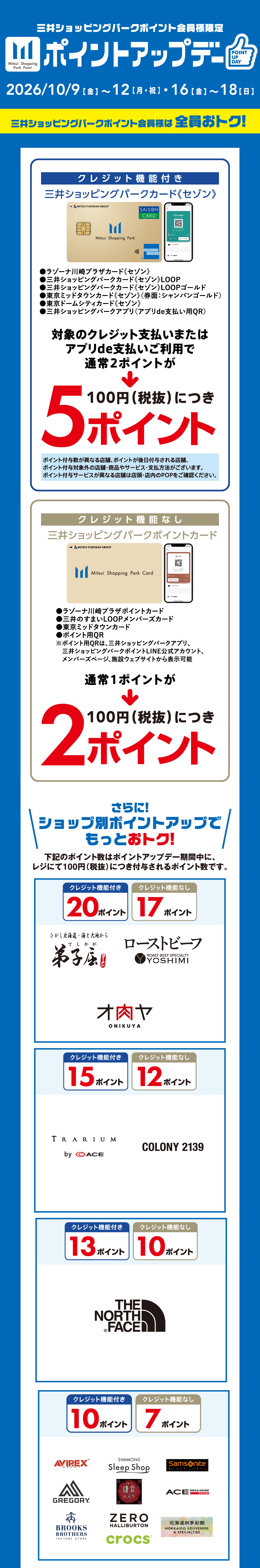ポイントアップデー 9/18（金）～27（日）
