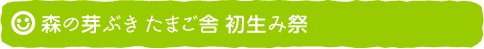 森の芽ぶき たまご舎 初生み祭