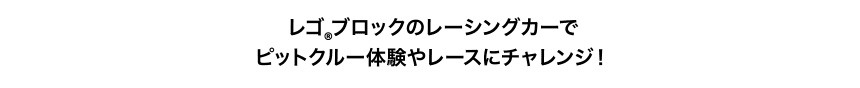 レゴ®ブロックのレーシングカーでピットクルー体験やレースにチャレンジ！