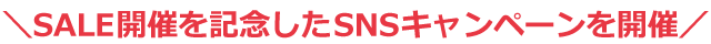SALE 개최를 기념한 SNS 캠페인 개최