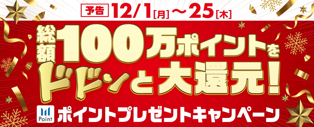 ポイントプレゼントキャンペーン 12/1（月）～25（木）