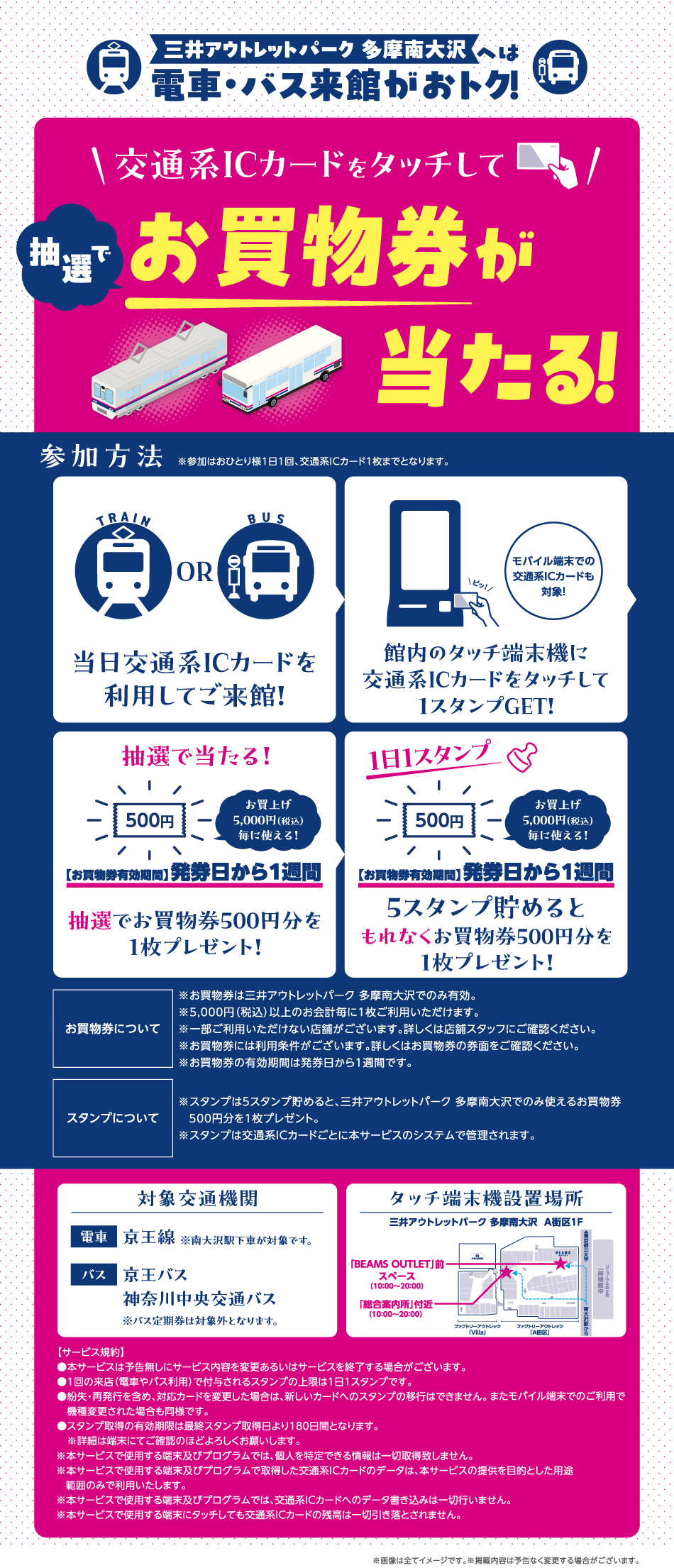 Touch your transportation IC card to enter a lottery to win a shopping voucher!