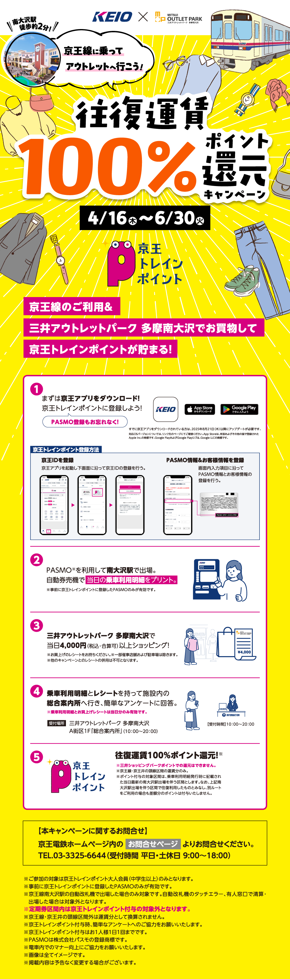 往復運賃100％ポイント還元キャンペーン 4/16（木）～6/30（火）