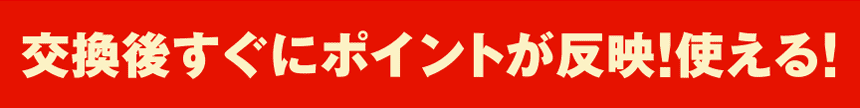 交換後すぐにポイントが反映！使える！