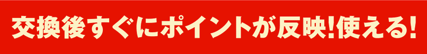 交換後すぐにポイントが反映！使える！