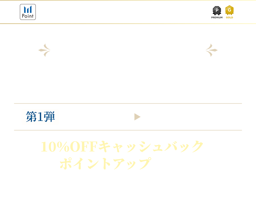 三井ショッピングパーク メンバーズプログラム　プレミアムメダル・ゴールドメダル会員限定 特別還元キャンペーン 第1弾　9/19（金）〜　9/23（火・祝）10％OFFキャッシュバックやポイントアップを開催！　開催施設　三井アウトレットパーク各施設・オンラインストア　※三井アウトレットパーク 大阪門真は対象外