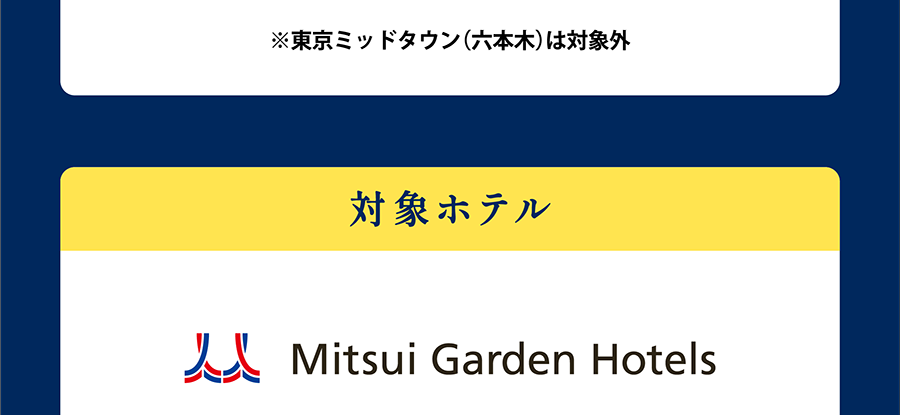 対象ホテル 三井ガーデンホテルズ