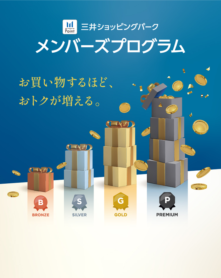 Mitsui Shopping Park Members Program The more you shop, the more you save. BRONZE SILVER GOLD PREMIUM