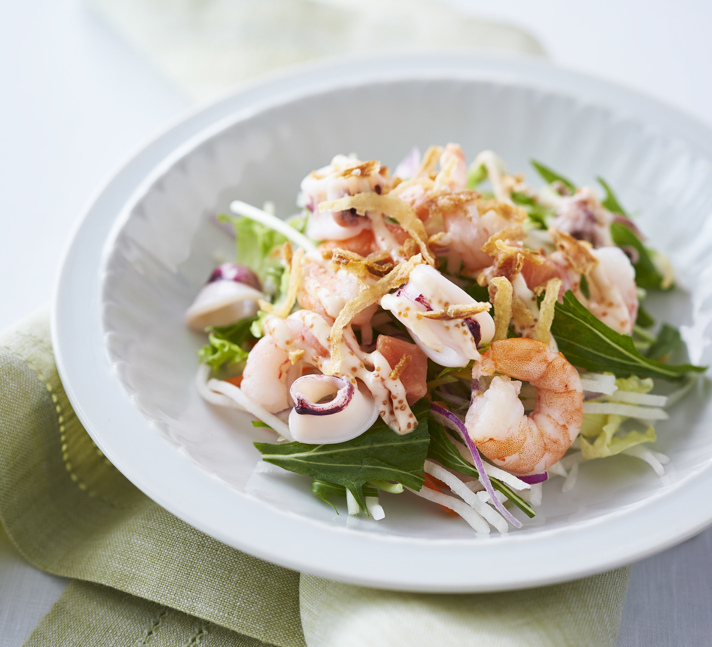 트비코마요 소스가 부드럽게 되는 「많은 바다의 행운의 맛 샐러드」.