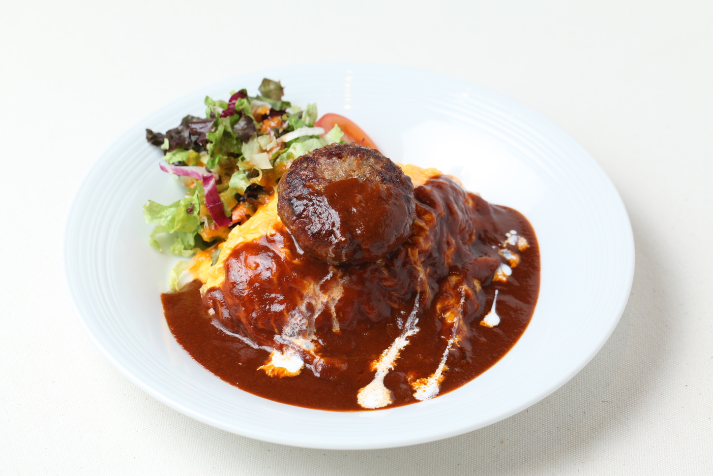 데미 글라스 햄버거 오므라이스 부가세 포함 ￥1408