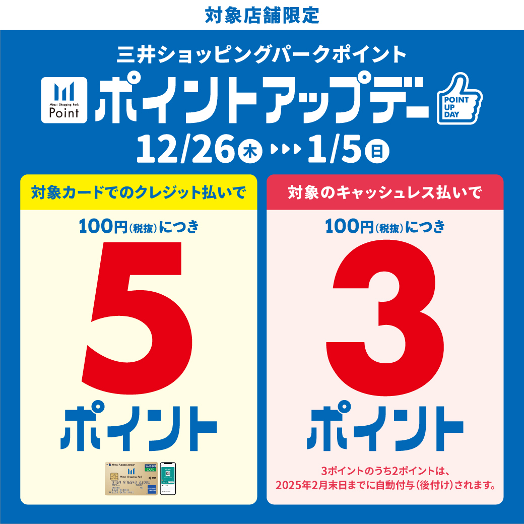 三井ショッピングパークポイント ポイントアップデー | ららぽーと湘南平塚