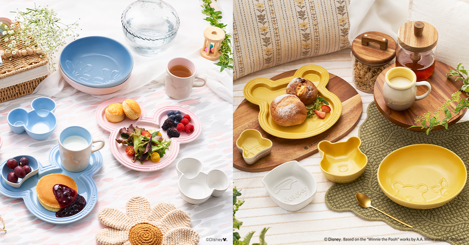 LE CREUSET에서 미키 마우스와 곰의 푸우 디자인의 아이테