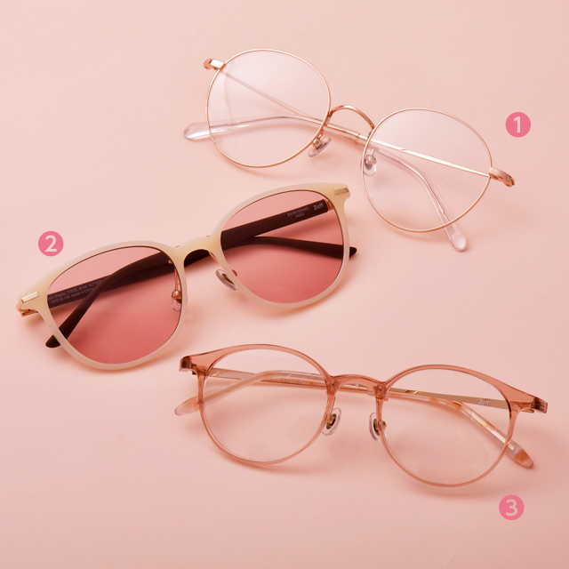 Zoff 핑크 프레임 안경, 선글라스