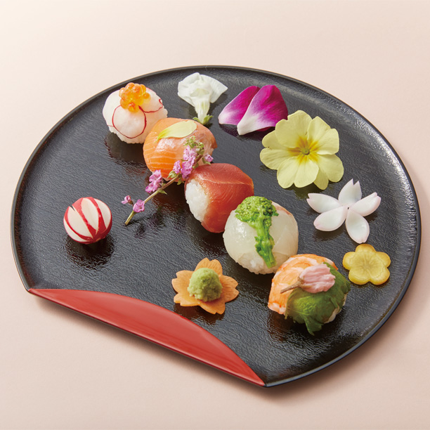 鮮魚とお花の手まり寿司