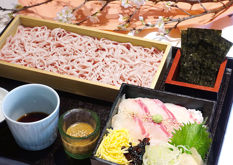 蕎麦割烹 稲田「桜そばと桜鯛のごまだれ丼セット」イメージ