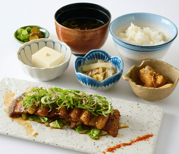 三元豚の金山寺味噌焼き定食